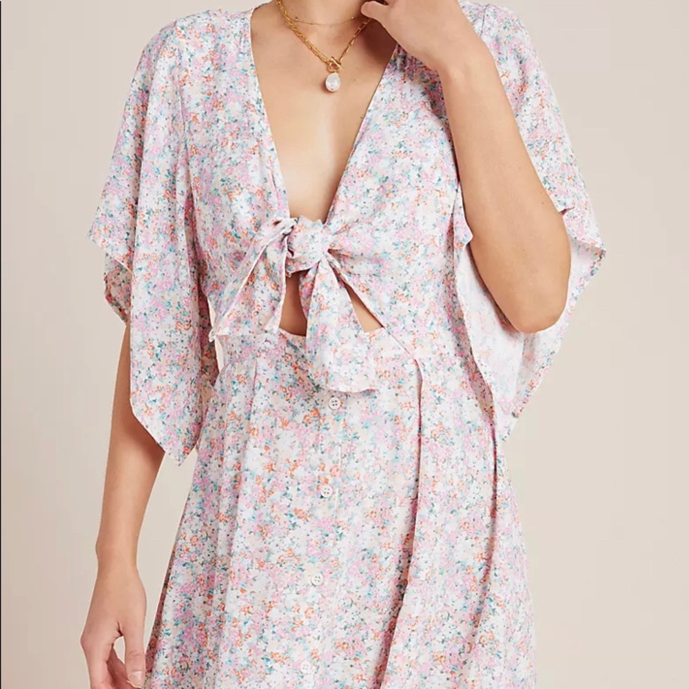 Faithfull Vionette Tie-Front Mini Dress